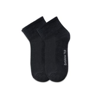 蕉趣/BANANA TRIP  一次性袜子男士免洗中筒棉质10A抗菌加宽真空压缩独立包装6双装 黑色2包12双装