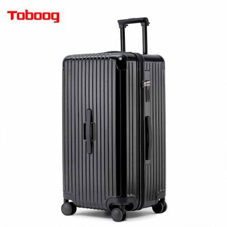 途帮Toboog  多功能行李箱大容量防刮耐磨旅行箱运动箱万向轮拉杆箱9019拉链款 26寸耀夜黑