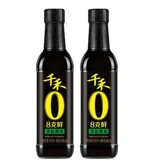 千禾 酱油 8克鲜特级淡盐酱油 500mL*2瓶 不加添加剂