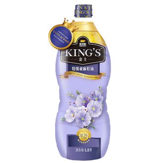 金龙鱼  KINGS 食用油 特级初榨 亚麻籽油1.8L