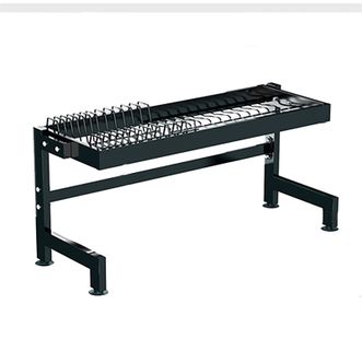 奥的 厨房水槽置物架 【单层长度55cm】特厚沥水架(主架)+挂钩*8 台面碗盘收纳架沥水架