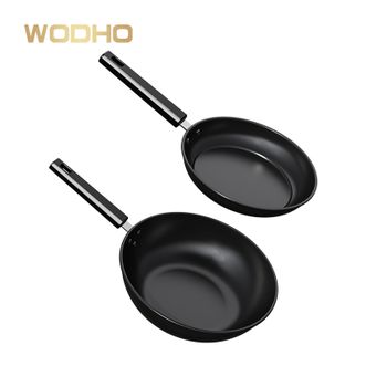 万德霍/WODHO  金屋娇娘高纯度精铁无涂层炒锅煎锅两件套 炒锅30cm+煎锅24cm  WDH-G0240415