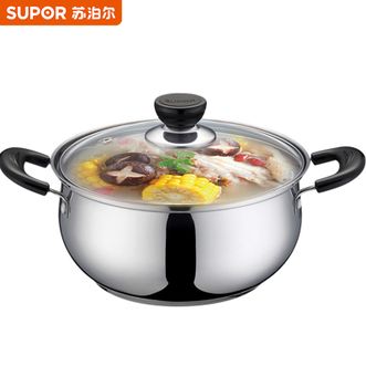 苏泊尔（SUPOR）  好帮手不锈钢复底汤锅 家用24cm奶锅炖锅煮粥汤锅具燃气电磁炉通用ST-24H3