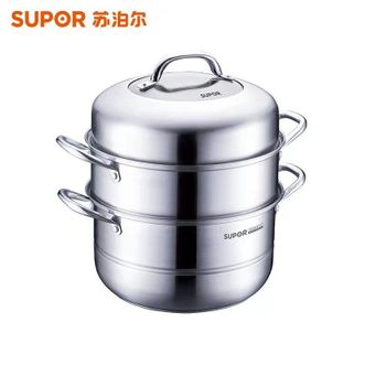 苏泊尔/Supor  蒸锅304不锈钢蒸锅三层蒸鱼锅26cm燃气灶电磁炉两用SZ26B25