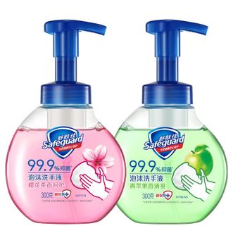 舒肤佳  抑菌泡沫洗手液  健康抑菌99.9%一按出泡温和呵护洗手剂  青苹果300g+樱花300g