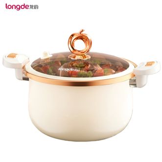 龙的/Longde  多功能微压珐琅锅 不粘汤锅微压煲汤锅燃气灶电陶炉通用LD-TM539