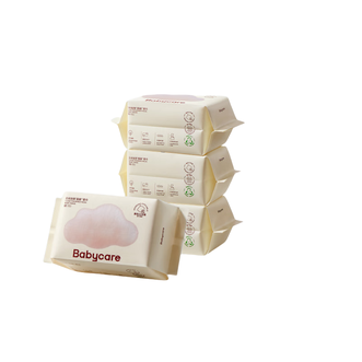 babycare  绵柔巾宝宝干湿两用一次性洗脸巾小熊巾面膜柔巾 80抽 4包