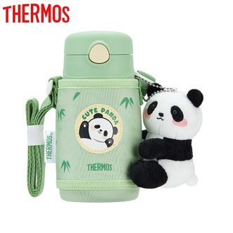 膳魔师（THERMOS）  儿童把手保温杯 熊猫乐园 不锈钢保温水杯 305ml容量户外便携宝宝吸管杯学饮杯 TCKC-350FS GG(PD)