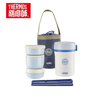 膳魔师（THERMOS）  饭盒 便当盒304钢 3层 1L 保温桶提锅（TCBC-801）