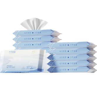 十月结晶  婴儿湿巾小包便携外出随身装手口专用儿童上学宝宝湿纸巾 【尊享-便携装】 10抽 10包