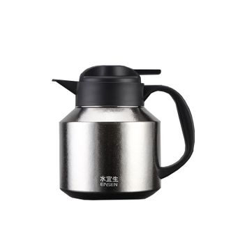 水宜生  保温壶家用纯钛茶壶高档闷茶壶双层真空大容量水壶智能温显礼盒装 流光银1000ml