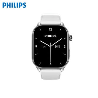 飞利浦（PHILIPS）  智能手表 VTR5208【银色-氟橡胶】商务会议记录多功能手表实时转写翻译APP消息推送蓝牙通话AI手表一键录音手表
