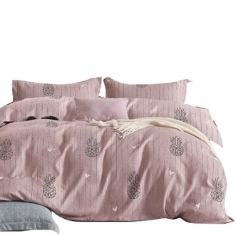 芳恩家纺 生态长棉绒四件套床品 200*230cm(适用1.5米/1.8米床）情侣双人床上用品套装 被套枕套床单 FN-Z552 甜菠萝