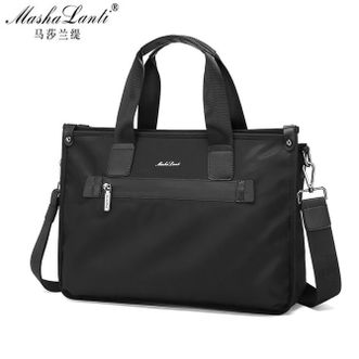 马莎兰缇/MashaLanti  大容量横款公文包男休闲商务男士手提电脑包M235307A30075A