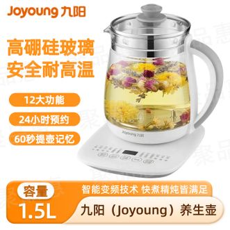 九阳/Joyoung  养生壶 迷你1.5L电水壶玻璃花茶壶家用办公室煮茶器 快煮精炖