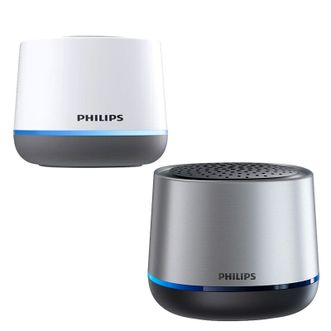 飞利浦/Philips  蓝牙音箱迷你无线便携式笔记本桌面高音质电脑小音响手机重低音炮车载喇叭户外TAS1009 -银色