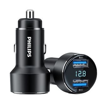 飞利浦（PHILIPS）  车载充电器超级快充 点烟器电压监测车充