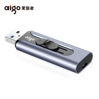 爱国者（aigo）U335 优盘 高速USB3.0 大容量金属迷你U盘 推拉伸缩商务学生优盘 64G