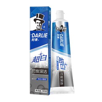 好来  【原黑人牙膏】超白竹炭深洁牙膏190g 亮白健齿1支 男女通用正品