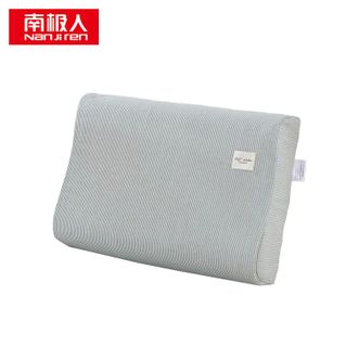 南极人（Nanjiren）  水洗棉乳胶枕 绿细条 1个装 40*60cm