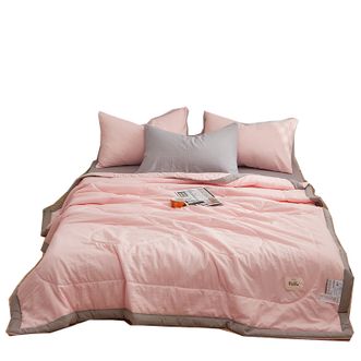 洁丽雅/Grace  纯色水洗棉夏被空调被四季通用被子夏凉被单人夏被芯可机洗 150*200cm JLY-ZRJ 樱花粉