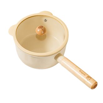 拜格（Bayco）  小熊陶瓷不粘奶锅18CM含盖小奶锅汤锅煮面热奶泡面锅
