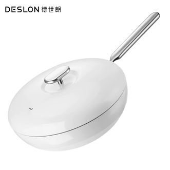 德世朗（DESLON）  小满系列钛陶瓷不粘炒锅 30cm家用炒菜锅厨房烹饪炒锅 白色