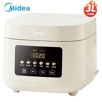 美的/Midea  电饭煲  3升家用电饭锅3L青瓷抗菌圆釜 能预约多功能煮饭锅不沾内胆小型微压饭煲 MB-3E61