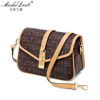马莎兰缇/MashaLanti  百搭斜挎包新潮印花单肩包女复古色女士手提枕头包M213403B30197G