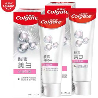 高露洁（Colgate）活性酵素美白牙膏120g/支*2支 沁爽白桃味 清新去口气