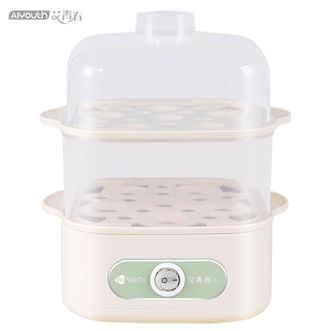艾青春  双层煮蛋器蒸蛋器 多功能早餐机蛋羹电蒸锅鸡蛋蒸煮器AI-ZDQ3米白色