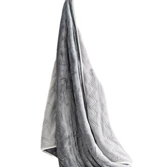 京东京造  三层加厚仿羊羔绒毛毯  A类可机洗双面双绒可铺可盖寒冬保暖毯子  摩登灰