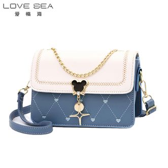爱情海Lovesea女包斜挎单肩链条包小众轻奢休闲时尚百搭牛皮小方包AQH4032
