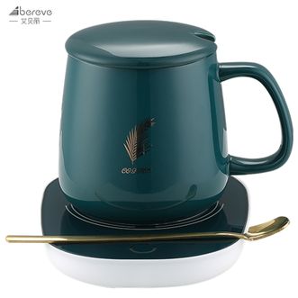 艾贝丽  55度恒温暖杯垫暖暖杯 加热水杯保温养生杯PA-666（礼盒款）墨绿色