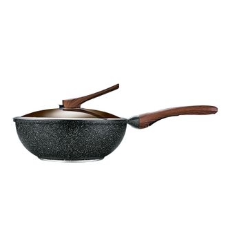 翰乐  臻岩炒锅不粘锅平底炒锅带可立盖 HL-CG28臻岩炒锅 28cm