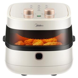美的（Midea）多功能可视空气炸锅不沾易清洗定时控温低脂无油煎 4.5L大容量  MF-KZE4501