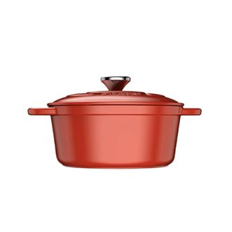 三禾/SANHO  铸铁珐琅汤锅  22cm 红色 容量约2.7L  汤锅煮锅炖锅厨房锅具用品