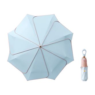 美度MAYDU   高颜值加厚花瓣双花防晒遮阳伞太阳伞晴雨两用雨伞 蜜桃乌龙-蓝