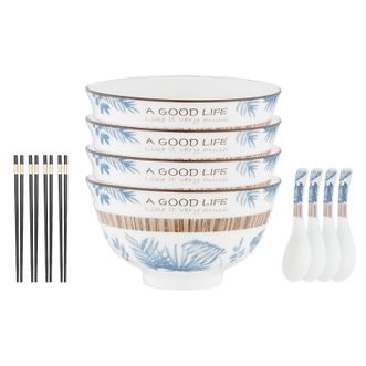 德铂 卡梅拉 (厨房用具) 家用陶瓷碗筷勺子套装12件 DEP-768