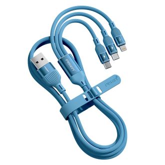 品胜（PISEN)  快充6A三合一数据线  苹果Type-C安卓一拖三充电线66W  1米  适用iPhone14/13/12华为小米手机