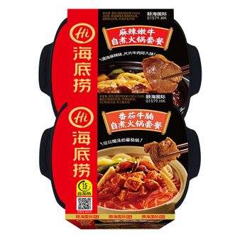 海底捞  自热火锅免煮方便速食麻辣嫩牛火锅435g+番茄牛腩火锅365g