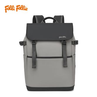 Folli Follie  商务轻便翻盖双肩包旅行包  FF-D003A  灰色