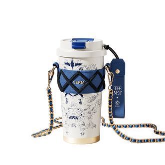  格沵/germ  保温杯高颜值大容量保温水杯吸管水杯喜上莓梢系列闪耀咖啡杯 莫伯蓝色 500ml