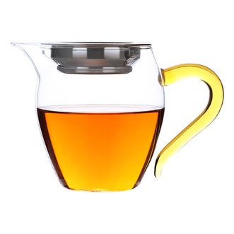 拜杰玻璃公道杯360ML琥珀色分茶器茶具配件