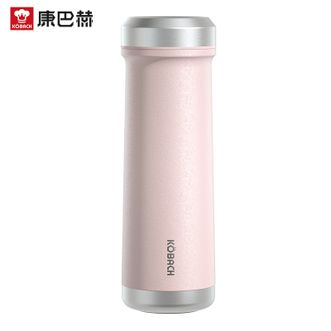 康巴赫  钛晶系列纯钛真空保温杯450ml 男女士高端杯子车载办公室茶杯学生上班族便携水杯随行杯 浅樱粉