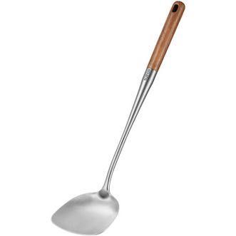 苏泊尔（SUPOR） 铲勺304不锈钢锅铲花梨木加长耐高温炒菜铲子 中式铲KT01AS-10