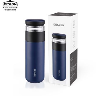 德世朗（DESLON）  尊享泡茶师不锈钢保温杯500ml带茶隔泡茶杯男女办公室随手杯DZXB500（白色）