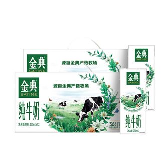 伊利  金典纯牛奶250ml*12盒*2箱 120mg原生高钙