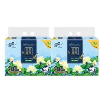 清风  花萃 4层90抽*16包  抽取式面巾纸  无香  BR82MHC