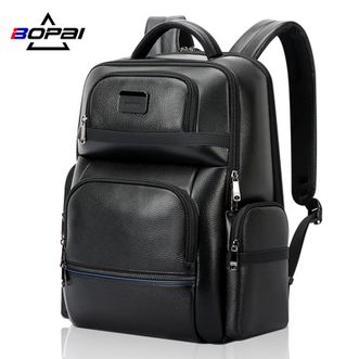 博牌/Bopai  潮流头层牛皮双肩背包精英商务男士专属背包15.6英寸电脑旅行包61-129171